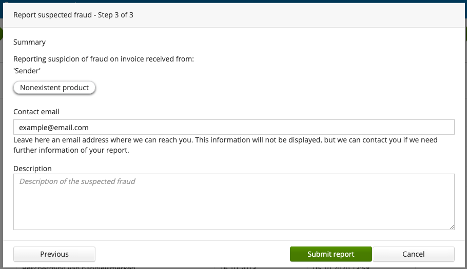 Fraud report summary