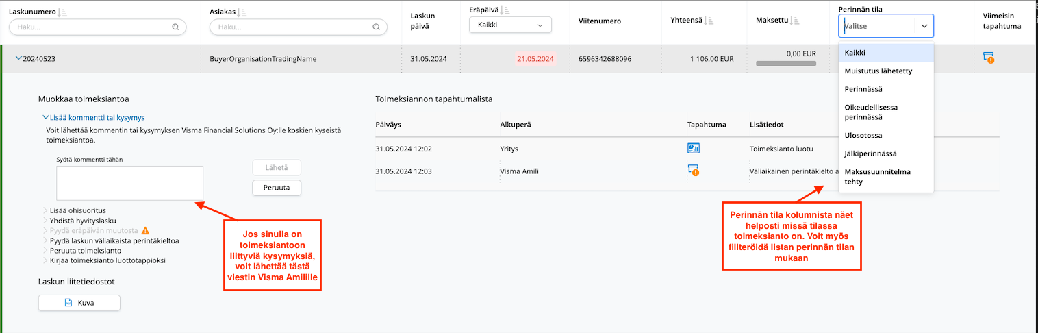 Kommentin lisääminen